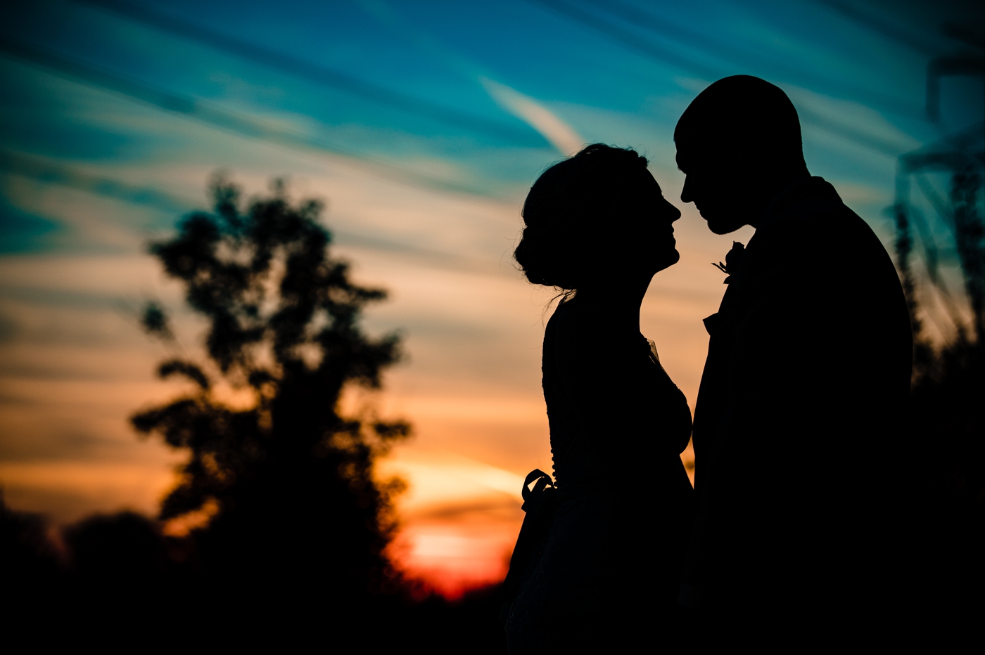 Wedding at Brookshire - sunset silhouette photo