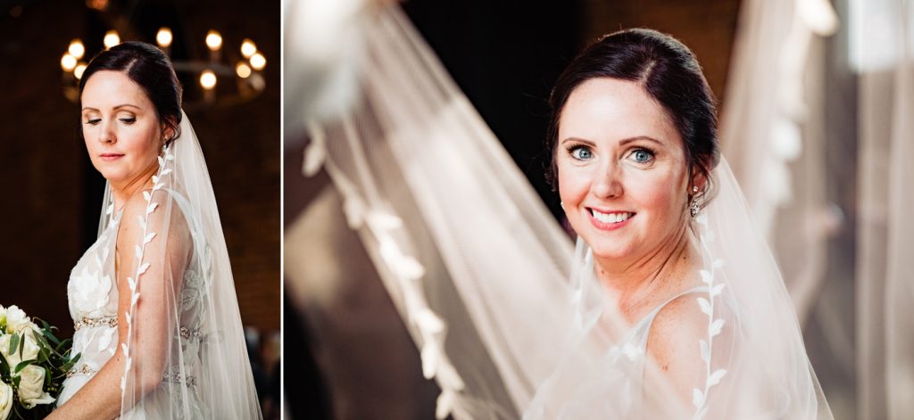 Caitlin and Jason High Line Car House Wedding - moody bridal portrait