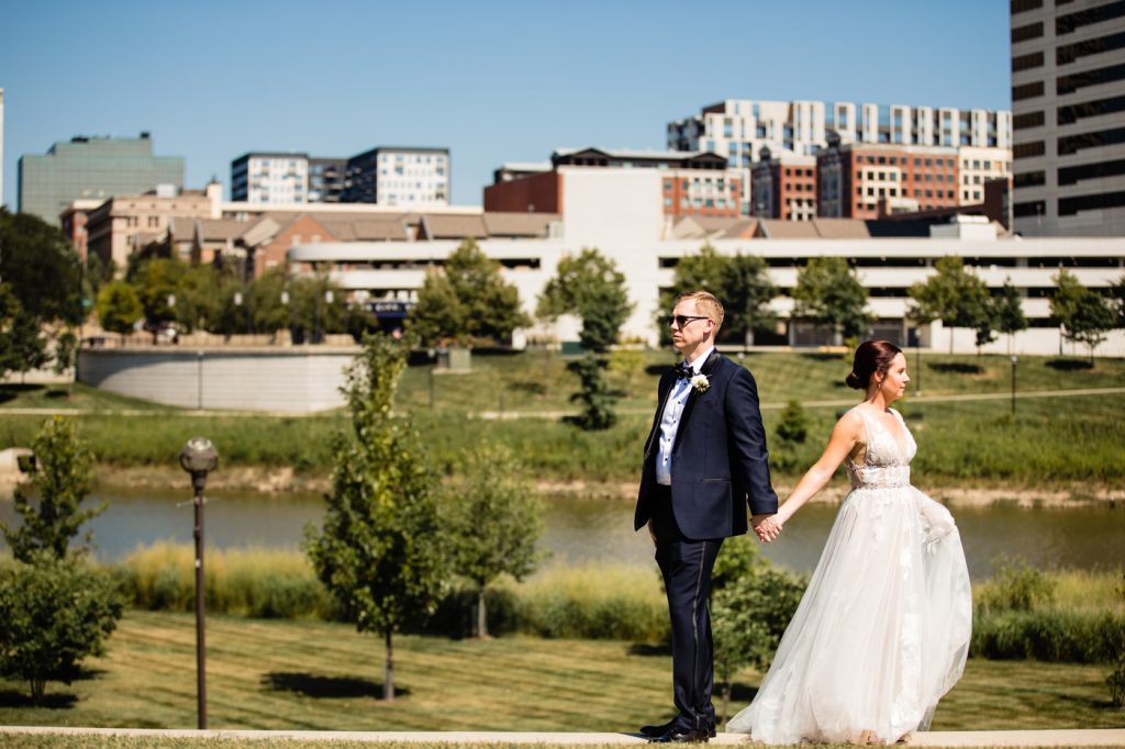 Caitlin and Jason High Line Car House Wedding - bride and groom are badasses