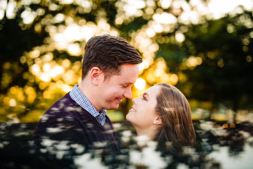 golden hour engagement photos at North Bank Park