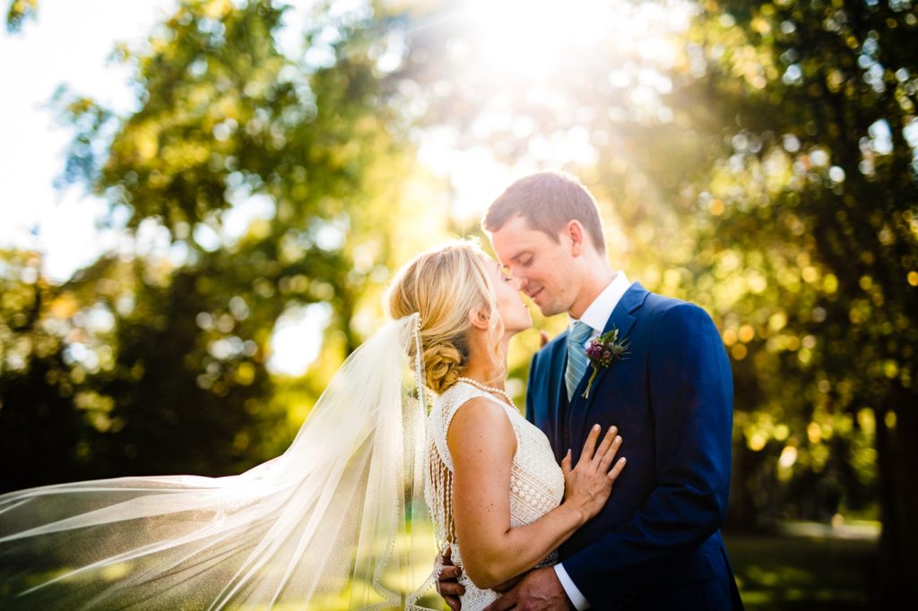 sun soaked wedding photos after a backyard wedding