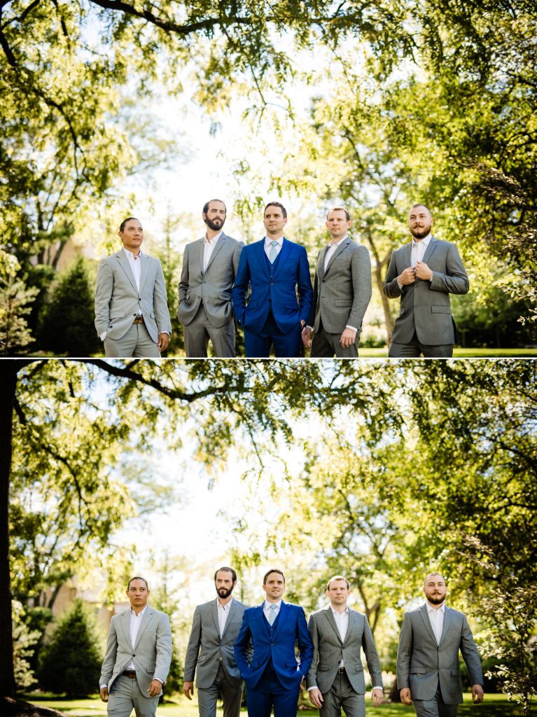 groomsmen photo before a backyard wedding