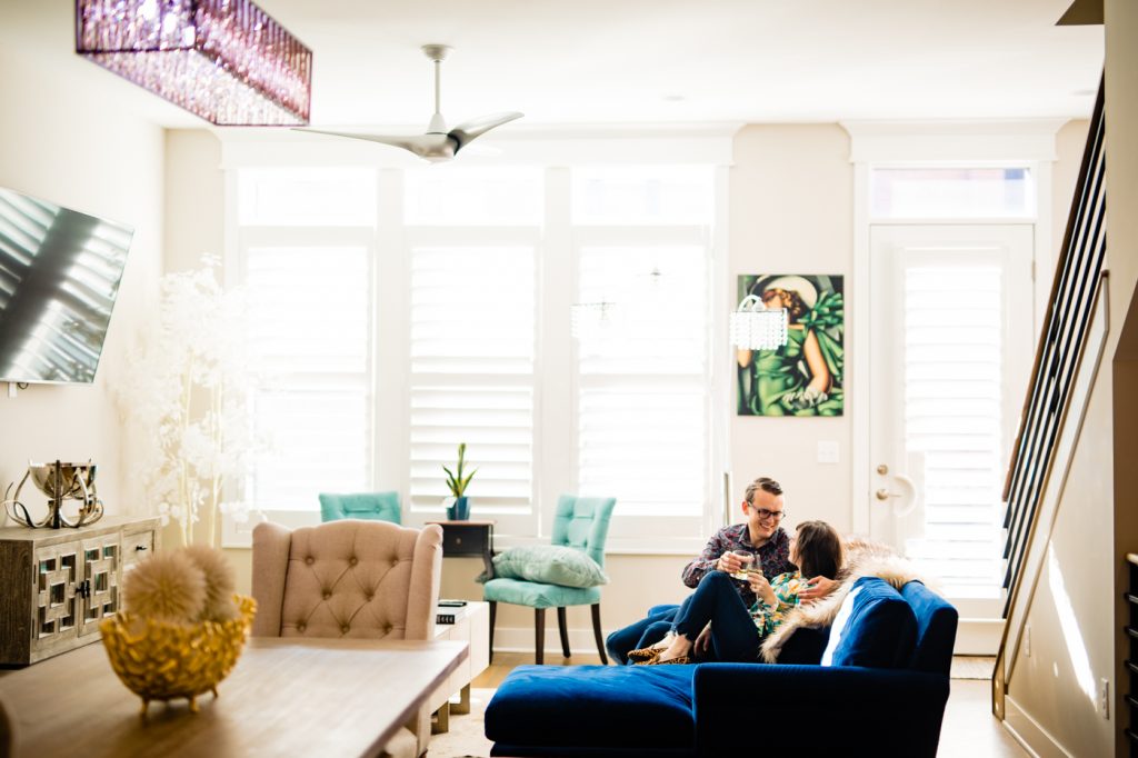 beautiful in-home engagement session