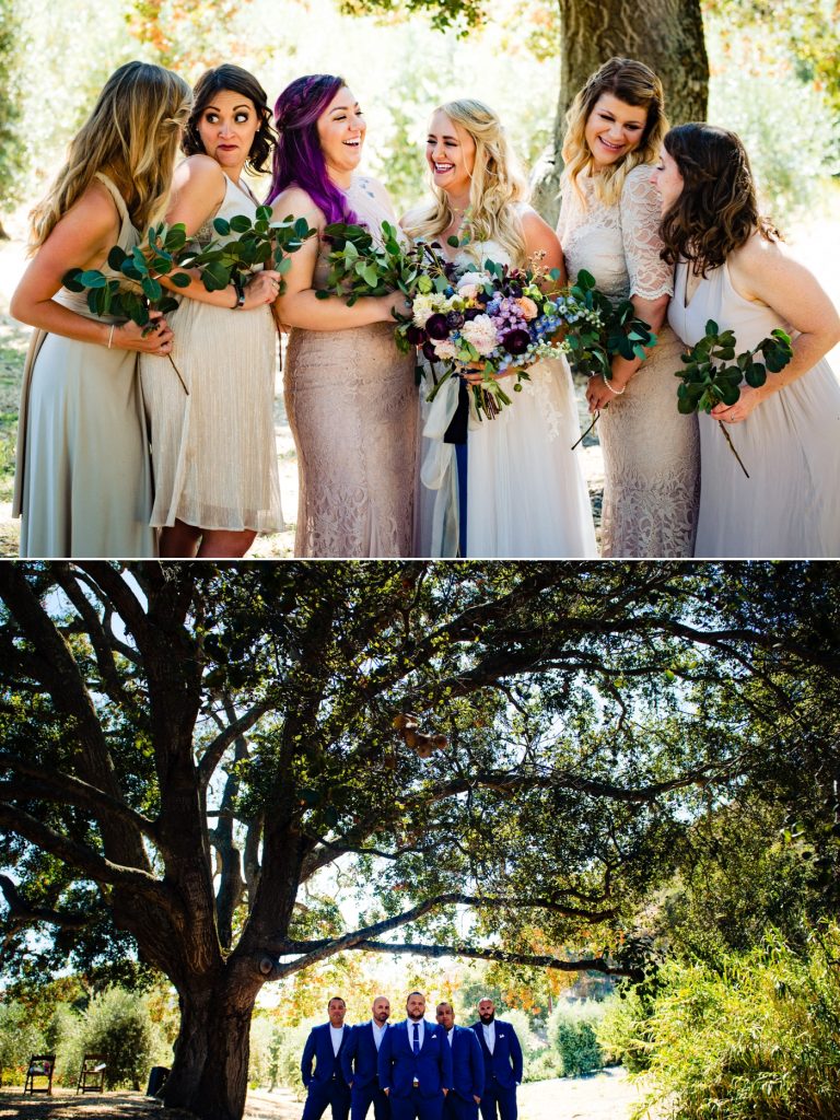 bridesmaids and groomsmen photos for a wedding in Big Sur