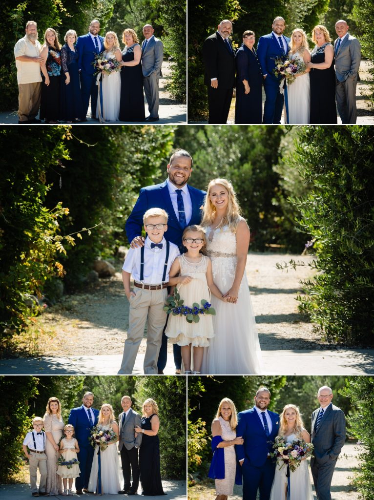 family photos at a wedding in Big Sur