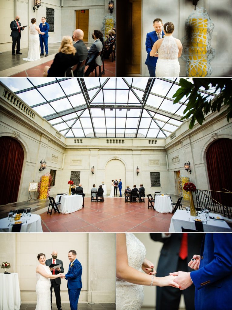 an intimate wedding at the Columbus Museum of Art