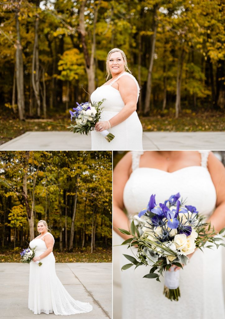 bridal portraits of a bride before her wedding at Four Seasons Barn