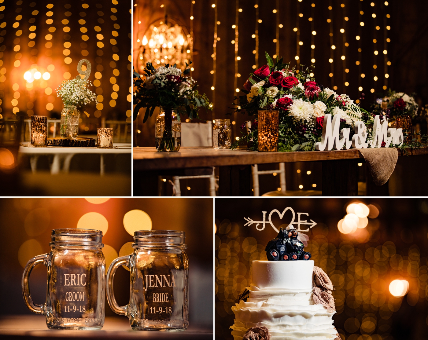 Wedding at Jorgensen Farms - reception details