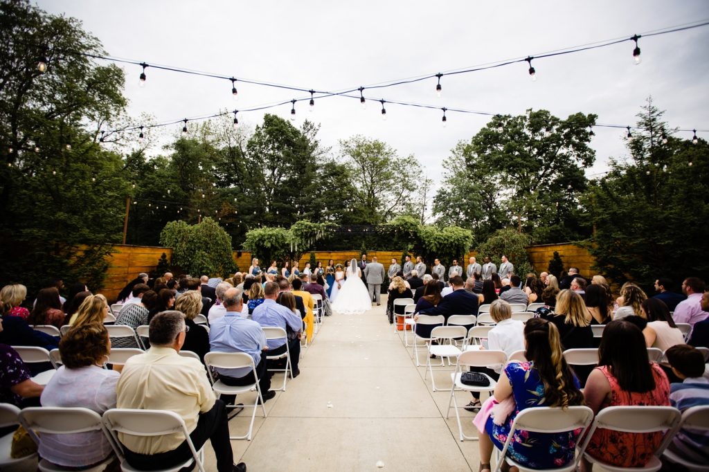 La Navona Wedding - wide angle photo of the entire ceremony area