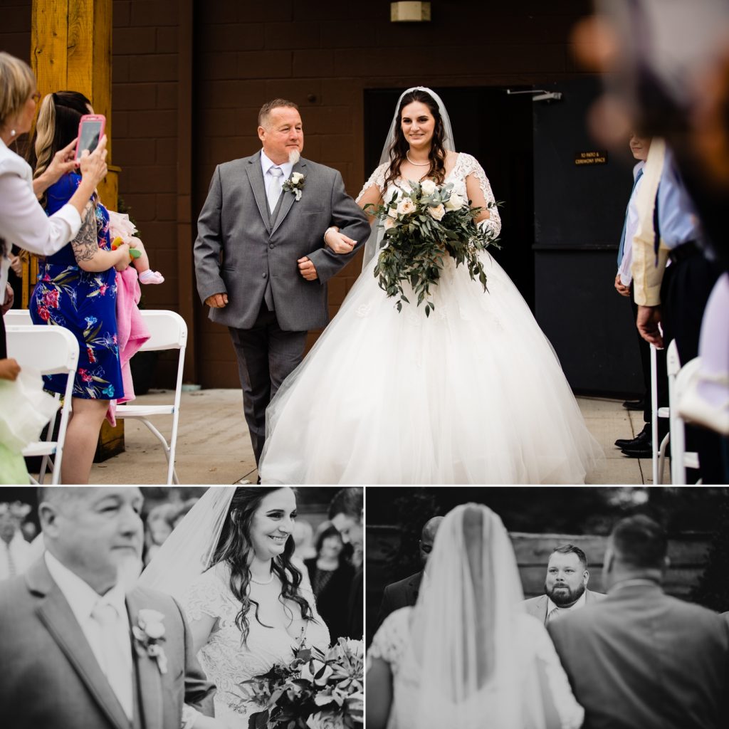 La Navona Wedding - bride walking down the aisle with father