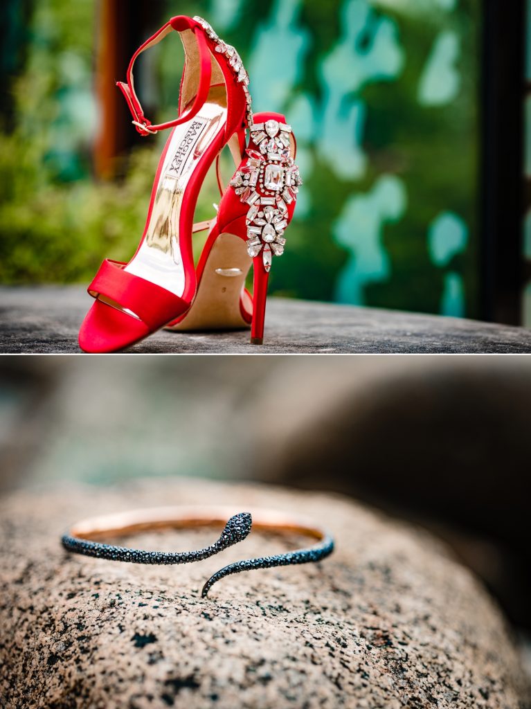 Scioto Audubon Wedding - wedding shoes and bracelet