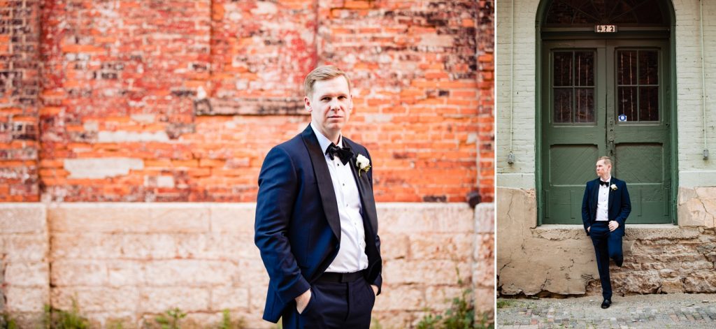 Caitlin and Jason High Line Car House Wedding - groom's portraits