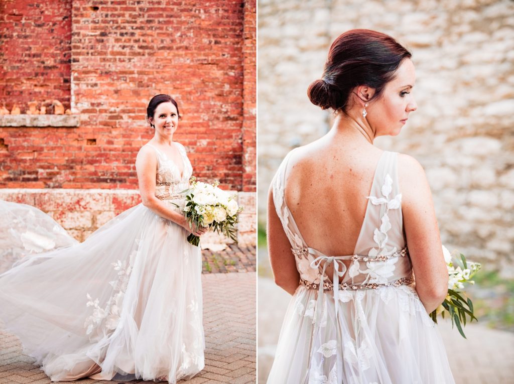 Caitlin and Jason High Line Car House Wedding - bridal portraits