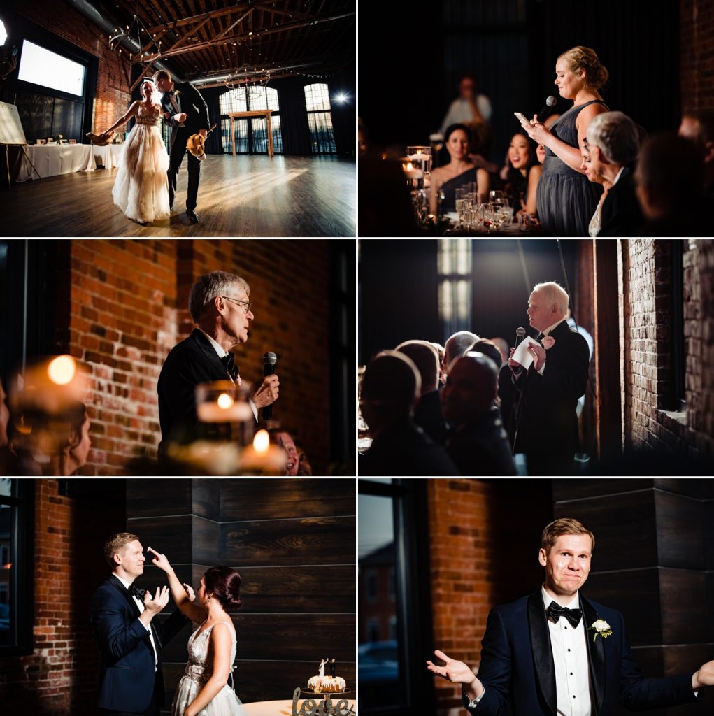 Caitlin and Jason High Line Car House Wedding - speeches and cake cutting
